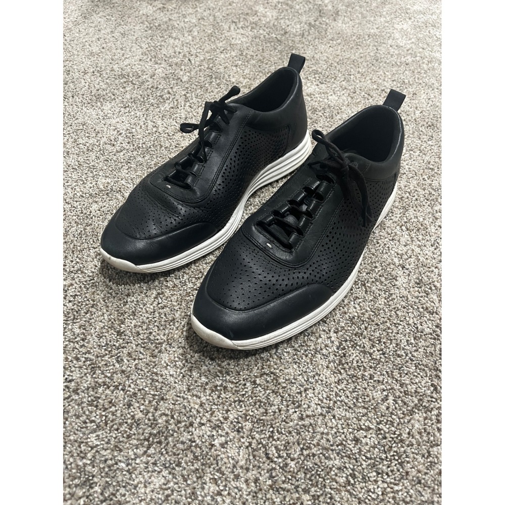 Cole Haan Grand OS Zerogrand Black Leather Perforated Sneakers Mens 13 C25299